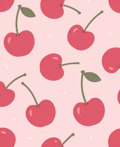 Cherry Duo Pattern Soft Light - Food - AI generated image