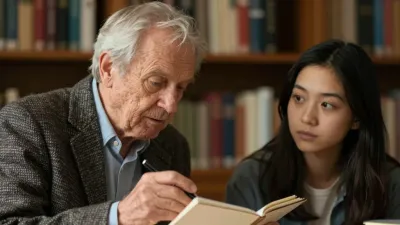 Elderly Man Offering Quiet Advice - Education - AI generated image