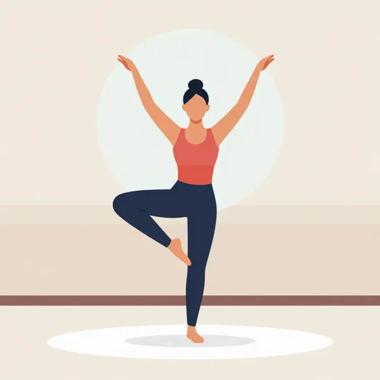 Dancer in Balance Pose with Dark Leggings - Dance - AI generated image