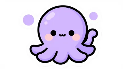 Purple Octopus Resting Dreamy Background - Animals - AI generated image
