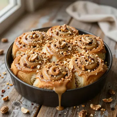 Peanut Butter Rolls in Dark Pan - Food - AI generated image