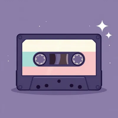 Glossy Cassette Tape with Soft Light - Technology - AI generated image
