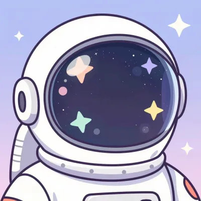 Astronaut in Space Helmet Reflecting Stars - Astronaut - AI generated image