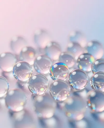 Glass Spheres Refracting Light - Glass - AI generated image