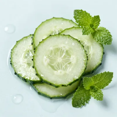 Sliced Cucumber with Mint Cool Down - Food - AI generated image
