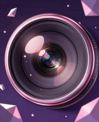 Camera Lens Reflecting Soft Light - Photography - AI generated image