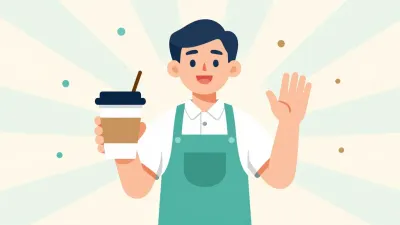Barista Offering Steaming Coffee Cup - People - AI generated image