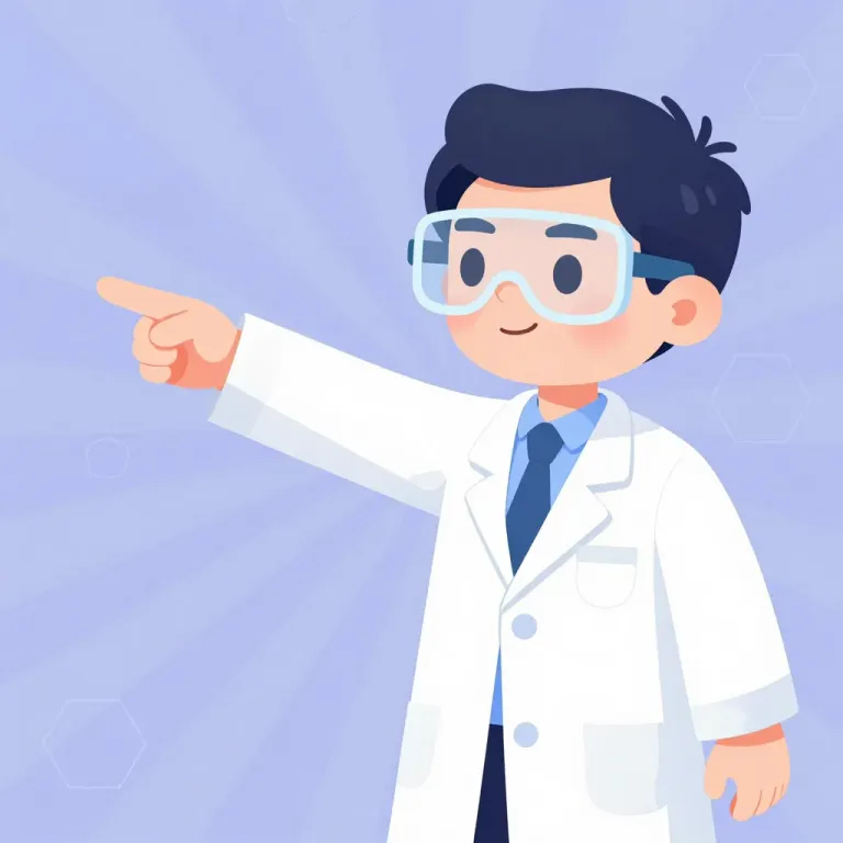 Scientist Pointing Determined Expression - Science - AI generated image