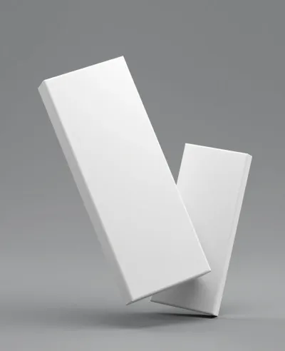 Glossy White Cuboids Edge-Lit Composition - Product - AI generated image