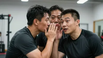 Three Gym Members in Huddle - People - AI generated image