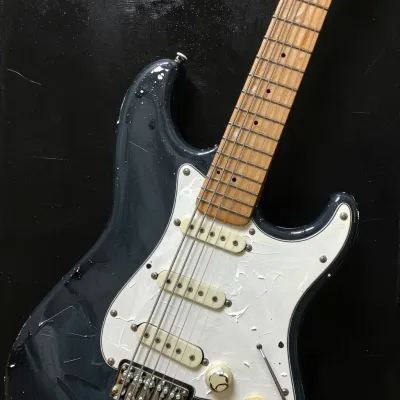 Glossy Black Electric Guitar Closeup - Music - AI generated image