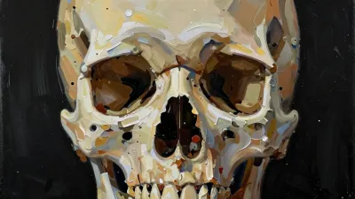 Rough Textured Skull Study - Art - AI generated image