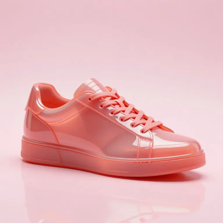 Transparent Acrylic Sneaker Display - Footwear - AI generated image