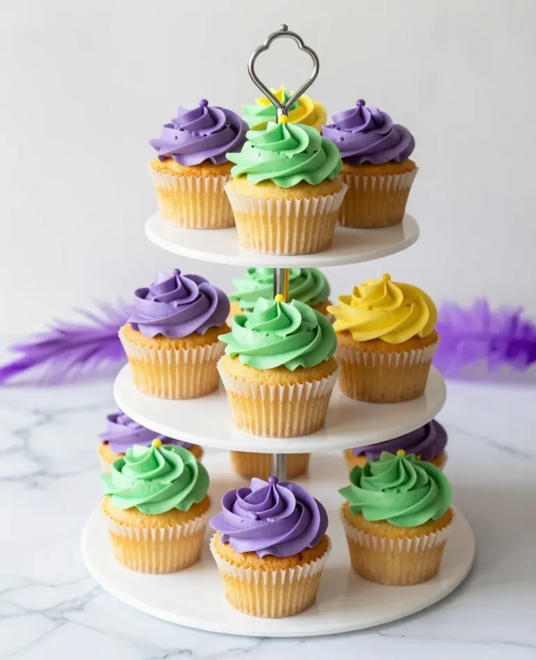 Tiered Cupcake Stand Display with Glossy Frosting - Food - AI generated image