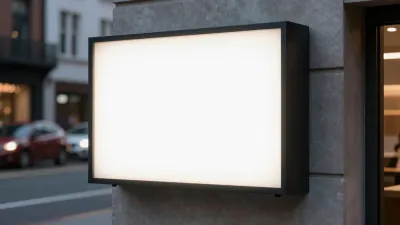 Corner Wall Lightbox Glowing Softly - Lighting - AI generated image