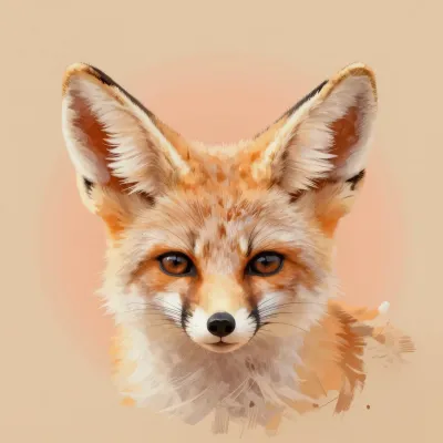 Fennec Fox Gazing in Soft Light - Wildlife - AI generated image