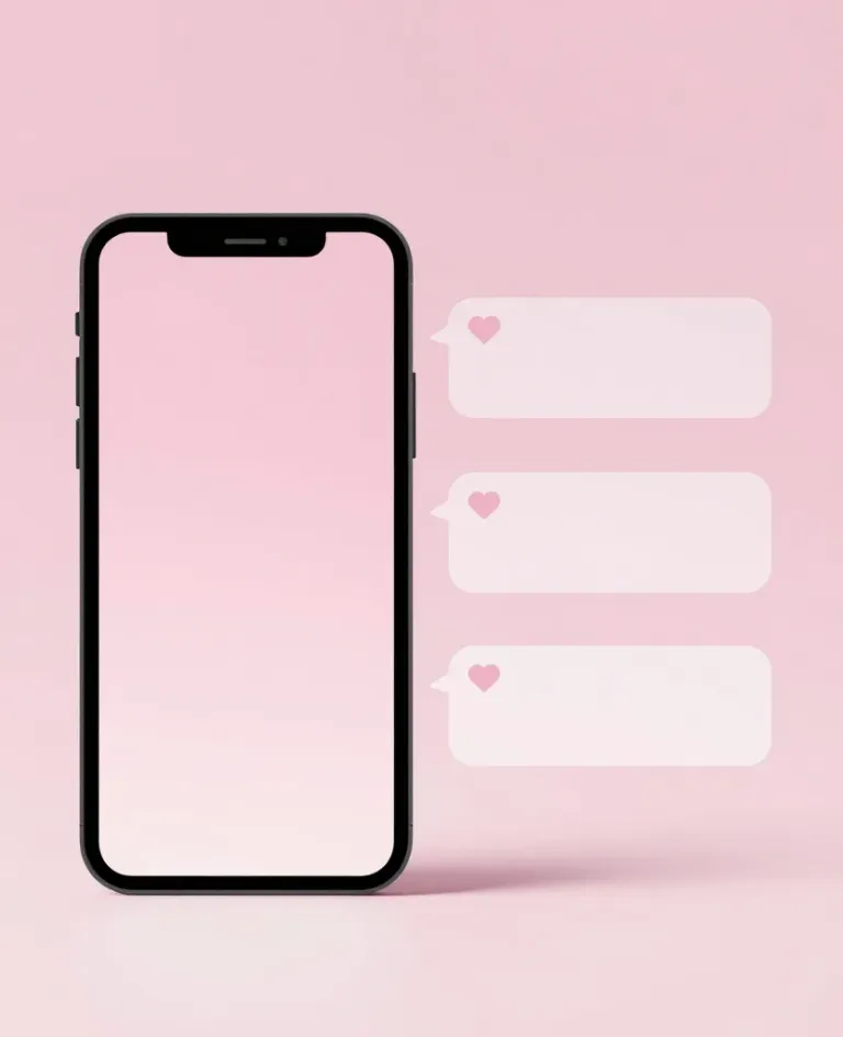 Smartphone with Blank Screen and Speech Bubbles - Technology - AI generated image