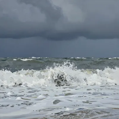 Crashing Waves in Textured Sea - Seascapes - AI generated image