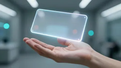 Hands Holding Holographic Projection - Technology - AI generated image