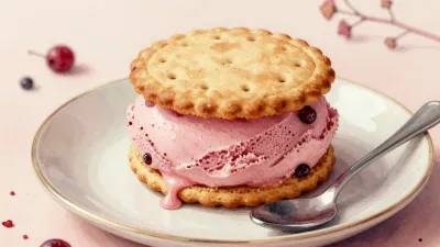 Berry Ice Cream Sandwich Ready to Eat - Food - AI generated image