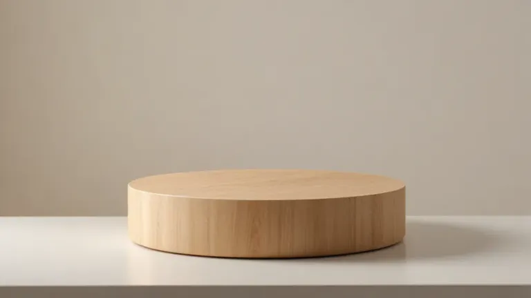 Wooden Podium Smooth Finish Clean Background - Podium - AI generated image