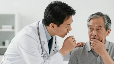 Doctor Whispering to Patient in Medical Examination - Medical - AI generated image