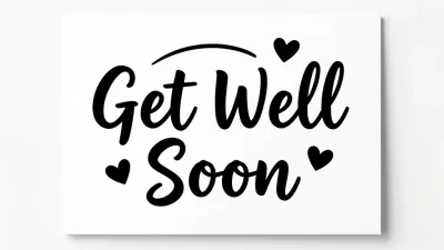 Get Well Soon Card with Cursive Hearts - Greeting Cards - AI generated image