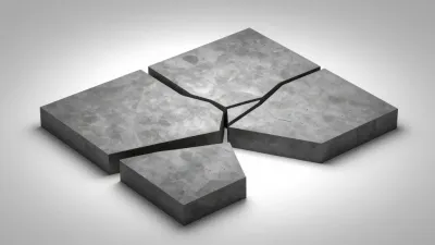 Broken Concrete Plate Cracked Surface - Architecture - AI generated image