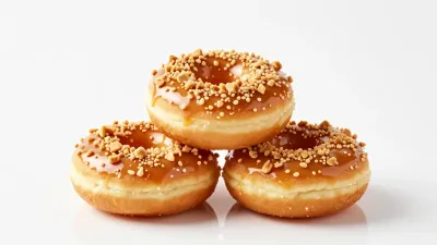Toffee-Crunch Donuts Stack Glazed - Food - AI generated image