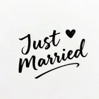 Just Married Script Heart - Wedding - AI generated image
