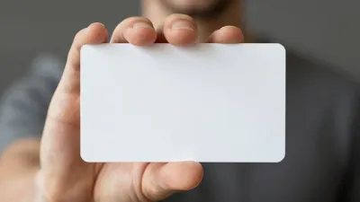 Hand Holding Blank White Card - People - AI generated image