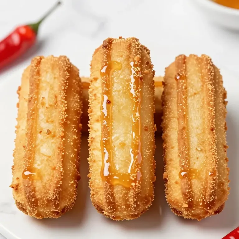 Three Sugared Pastries Drizzled with Syrup on White Plate - Gastronomy - AI generated image