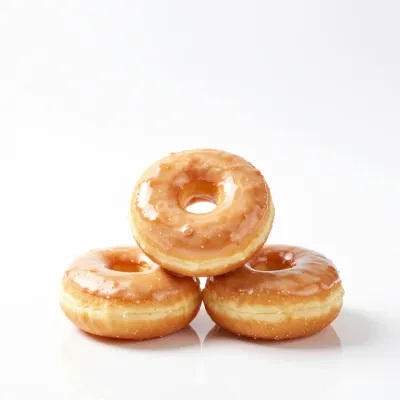 Maple-Iced Donuts Stack Close-Up - Food - AI generated image