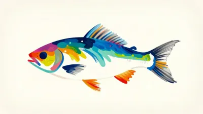 Vibrant Fish Silhouette Painterly Style - Art - AI generated image