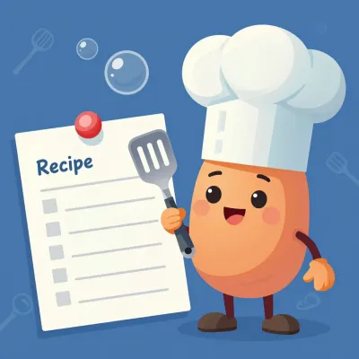 Cartoon Chef with Spatula and Recipe Card - Character - AI generated image