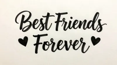 Handwritten Best Friends Forever with Heart - Typography - AI generated image