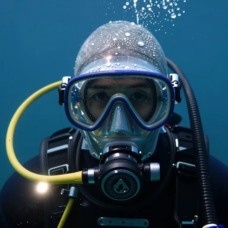 Scuba Diver with Fogged-Up Mask - People - AI generated image