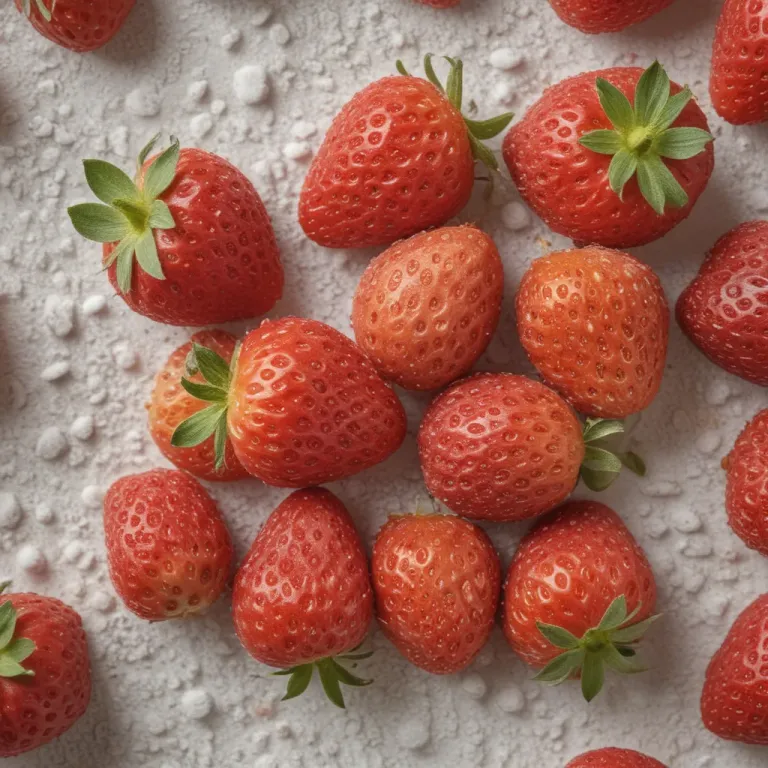 Strawberries with Powdered Sugar - Food - AI generated image
