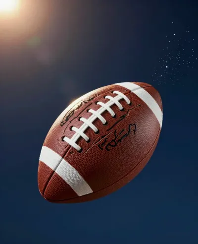 American Football Spinning in Night Sky - Sports - AI generated image