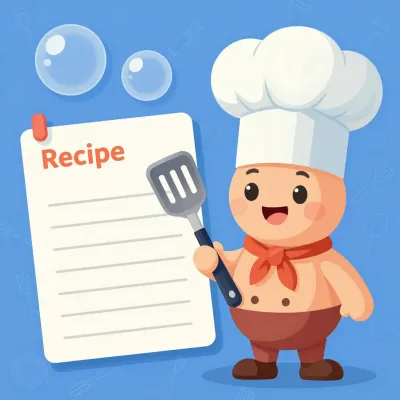Cartoon Chef Presenting Recipe Card - Character - AI generated image