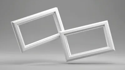 Intersecting White Frames Depth and Tension - Abstract - AI generated image