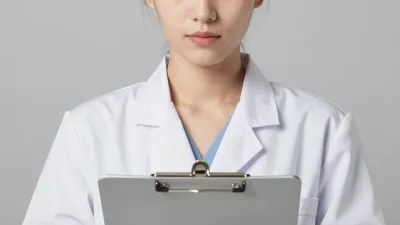 Person in Lab Coat Close-Up - Portrait - AI generated image