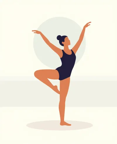 Ballerina in Tree Pose Dark Leotard - People - AI generated image