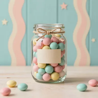 Pastel Candy Jar Abundance - Food - AI generated image