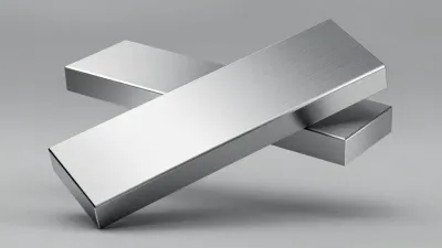 Intersecting Metallic Bars Balanced on Clean Background - Abstract - AI generated image