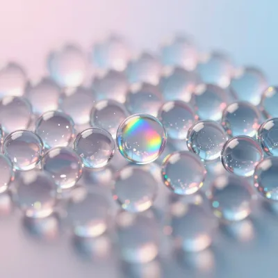 Crystal-clear Spheres Reflecting Rainbow Light - Material - AI generated image