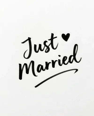 Just Married Script Heart - Wedding - AI generated image