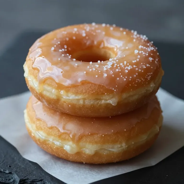 Glazed Donut Rings with Coarse Sugar - Food - AI generated image