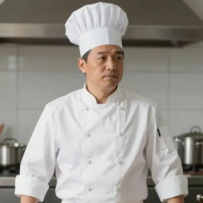 Chef in White Uniform Portrait - Portrait - AI generated image