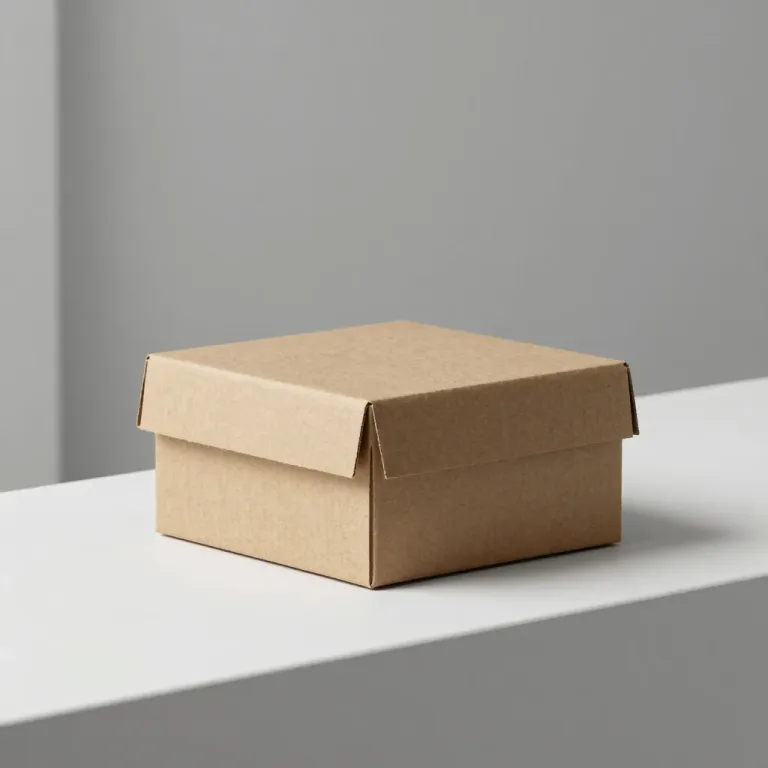Rough Kraft Paper Box on Clean Surface - Packaging - AI generated image